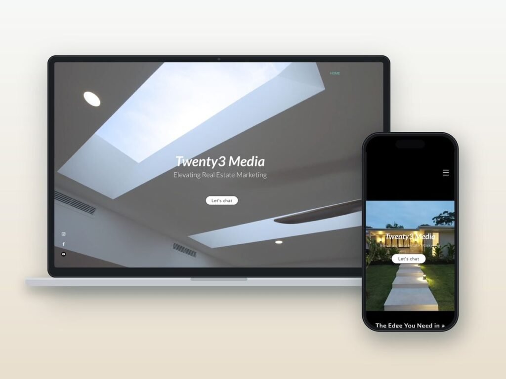 Twenty3 Media website shown on a laptop and phone